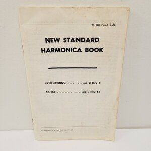 Vtg 1925-1954 Chicago Print New Standard Harmonica Instruction Song Book M-110